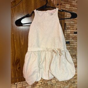Janie & Jack gold & cream drop waist bubble dress size 18-24 months